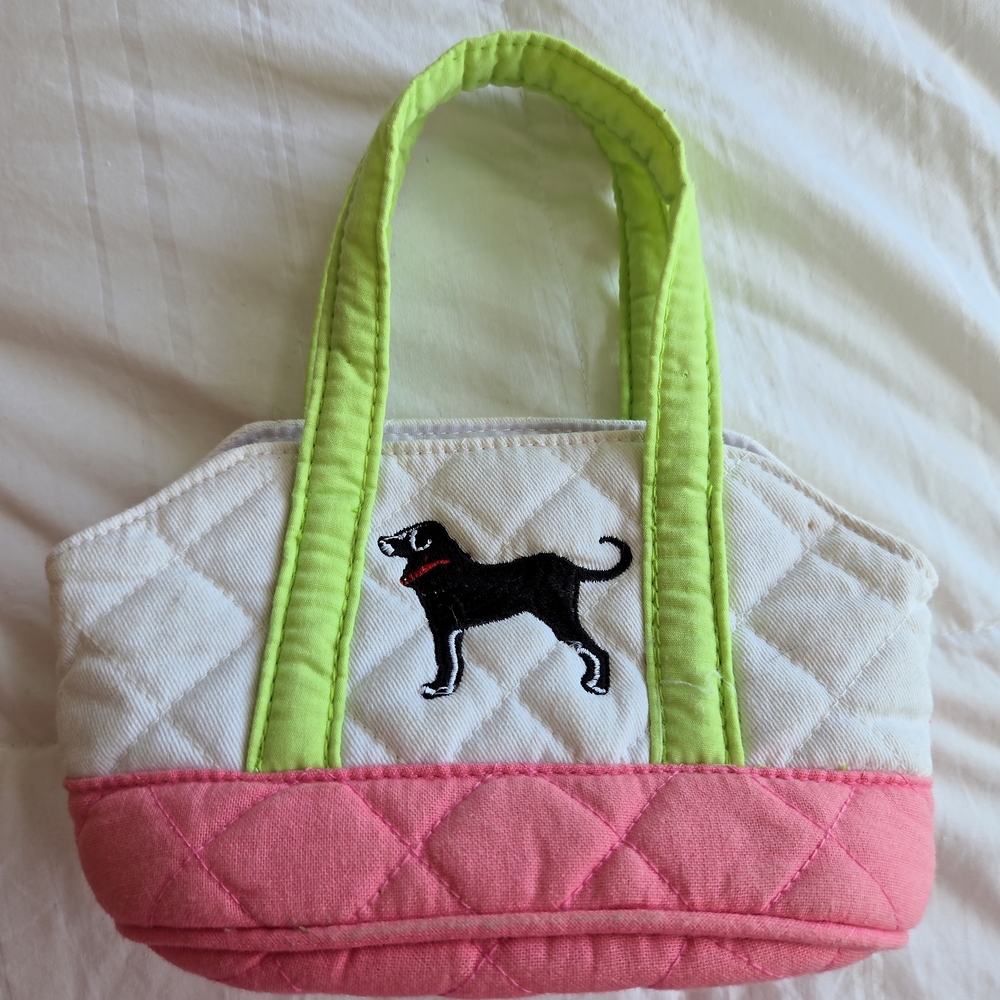 The Black Dog Pink and White Quilted Bag